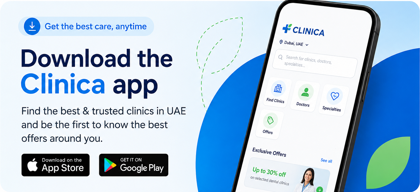 Download the Clinica app — find the best & trusted clinics in UAE